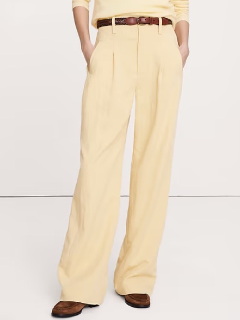 Banana Republic Heritage Utility Wide-Leg Trousers Pale Straw